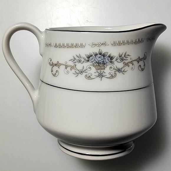 Diane by Fine China of Japan Blue Flower Scrolls - Creamer - Picture 12 of 15